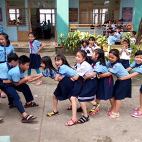 Children playing at local school in Vietnam