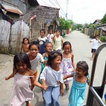 Street children running The Philippines