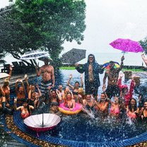 Our group having fun rain or shine!