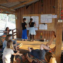 Field staff leading a meeting