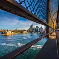 Your first sight off the plane... Sydney Harbor Bridge view