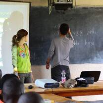 Writing on the blackboard Kenya