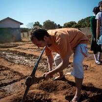 Volunteer Digging on project  Zambia 