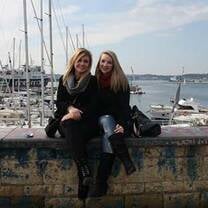 Host mom and student at pier