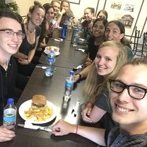 Some of us volunteers at lunch!