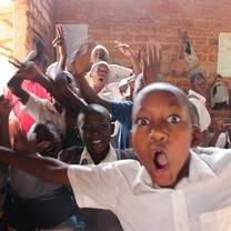 The enthusiastic kids at school