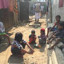 Children playing in the street in Dhaka