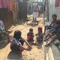 Children playing in the street in Dhaka