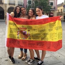 All of my friends signed a Spanish flag for me right before I left!