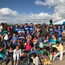Volunteers and Kids in Quito, Ecuador market