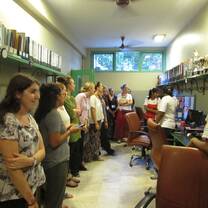 Volunteers during orientation