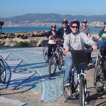 students on bikes in Palma de Mallorca, Spain
