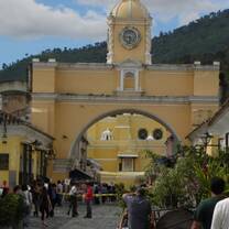 yellow archway in Antigua