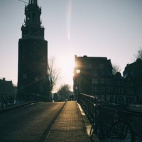 Sun over a bridge near Binnenkant classroom