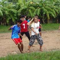 We played soccer with the students at Minmahaw School in the mud. It was such a fun bonding time. It was so cool that despite all the differences in our lives, we could still all come together through sports. 
