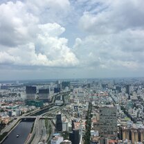 View from a tall building in the city.