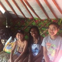 My host family and I (in a yurt)