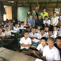 We volunteered in a small school in a fishing village in Myanmar. One kid even made a comment to me that he thought Americans only existed in movies. 