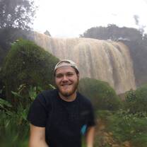 At a waterfall!