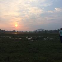 Me during sunrise at my directed research site (Banteay Srei)