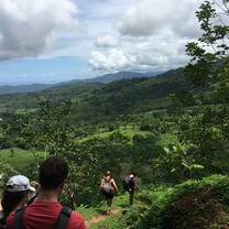 Hiking to the water fall where we slept in a cave