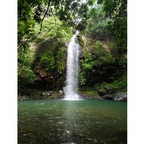 An image of a beautiful waterfall deep in the hiking trail of Rincon de la Vieja