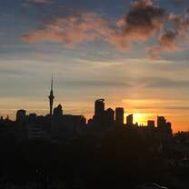 An unedited version of the city at sunset. Taken at a park about 20 minutes (walking distance) away. 