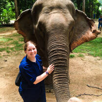 Me with my elephant, Red Moon 