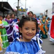 Student in a parade