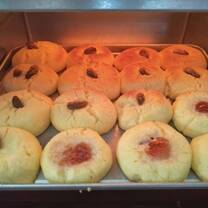 The biscuits we cooked with them!