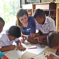 TEFL Teacher with her class TEFL Teacher with her class