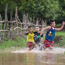 Vietnam children playing outside Vietnam children playing outside