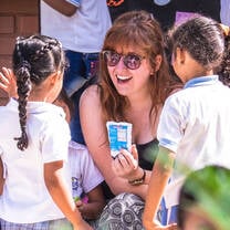 TEFL teacher with her class