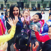 Vietnam teacher with her class Vietnam teacher with her class