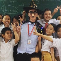 TEFL teacher with class