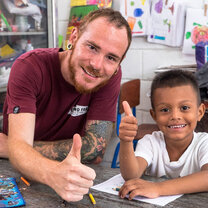 TEFL Teacher with his class TEFL Teacher with his class
