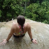 Sitting on top of a sticky waterfall!