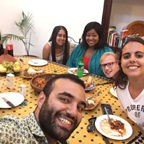 Dinning at riad with my international family