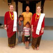 In traditional Magar dress