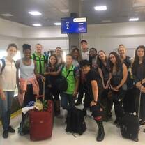 Arrival in the airport with the fellows