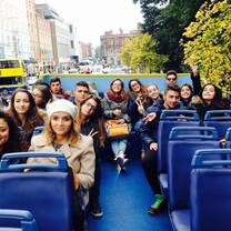 Open top bus tour Italian students