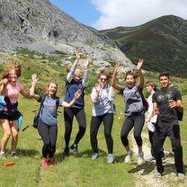 Our attempt at taking a jumping picture while on a hike in Velilla del Río Carrión