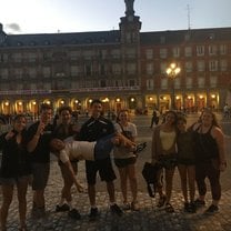 Group in Plaza Mayor in Madrid