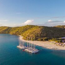 The AQ fleet at Vixen Point ActionQuest:  Summer Adventure Program in British Virgin Islands