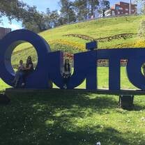 The early arrivers wandering the streets of Quito.