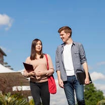 Students walking on campus