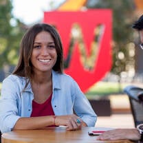 Student and crest