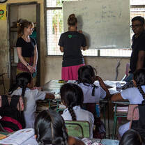 Greenheart Travel alumna in a Sri Lankan school