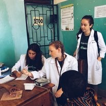 Taking vitals at a health centre in Arusha 