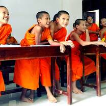 Teaching monks in Laos